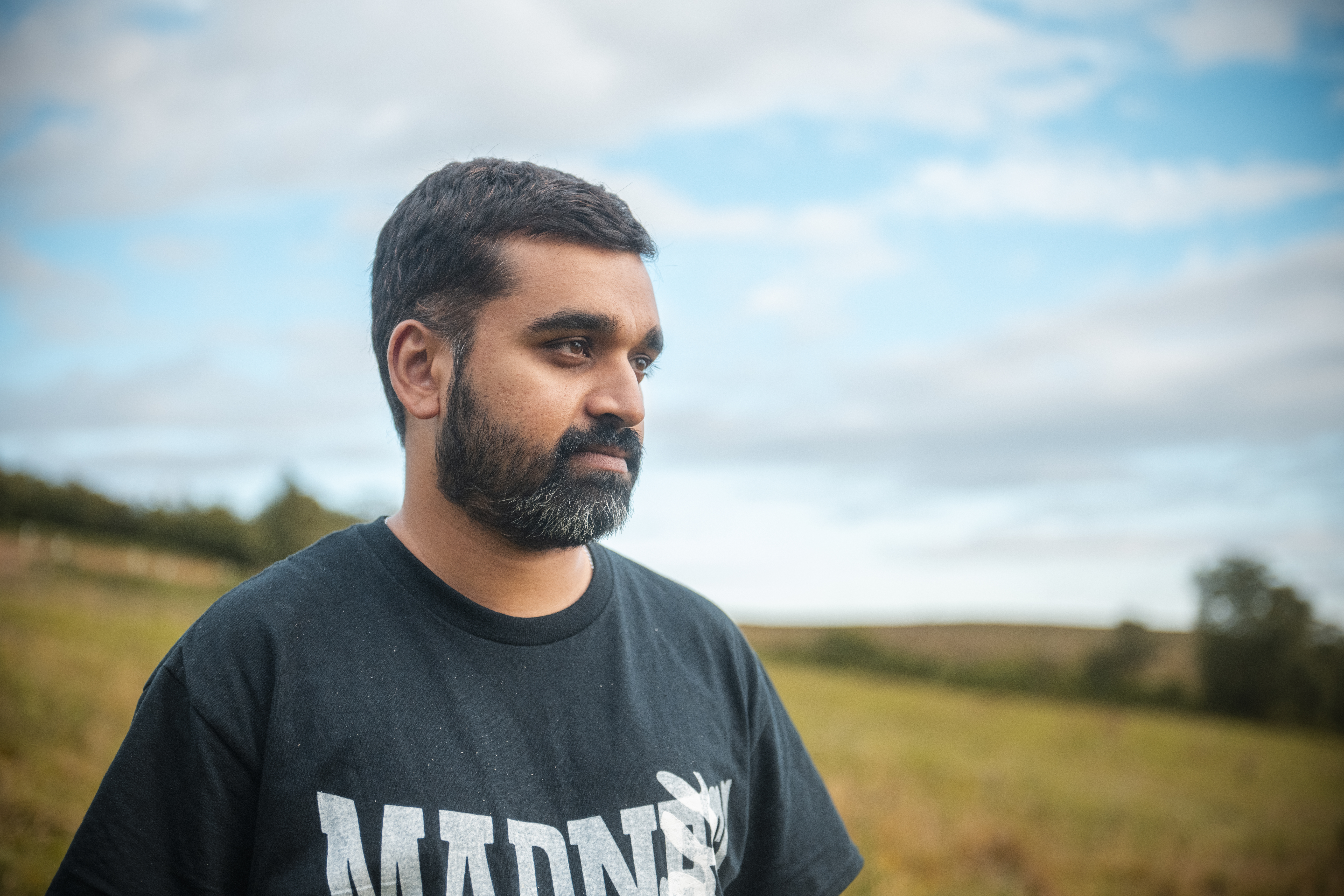 Commissioned artist Nikhil Vettukattil in residence at Cove Park